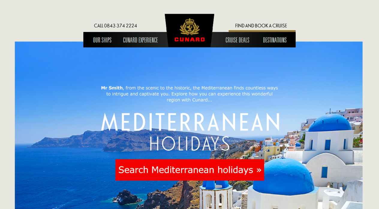 Cunard Mediterranean holidays email