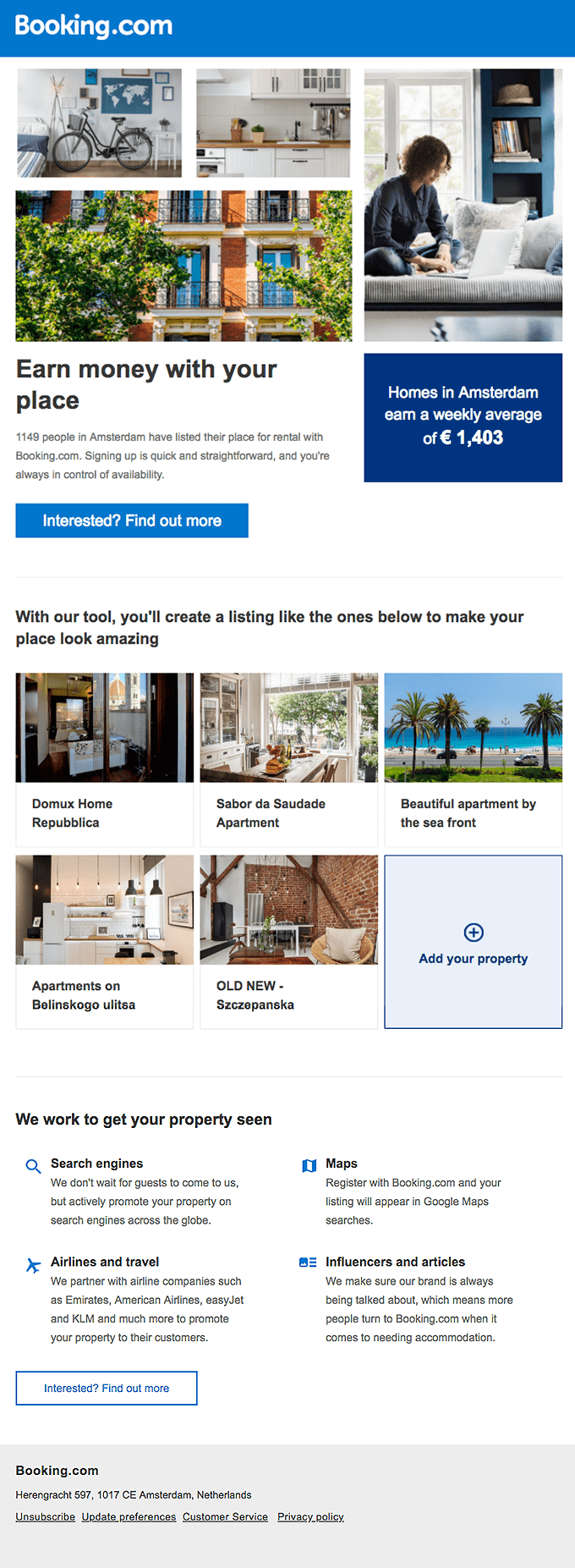Booking.com earn more email