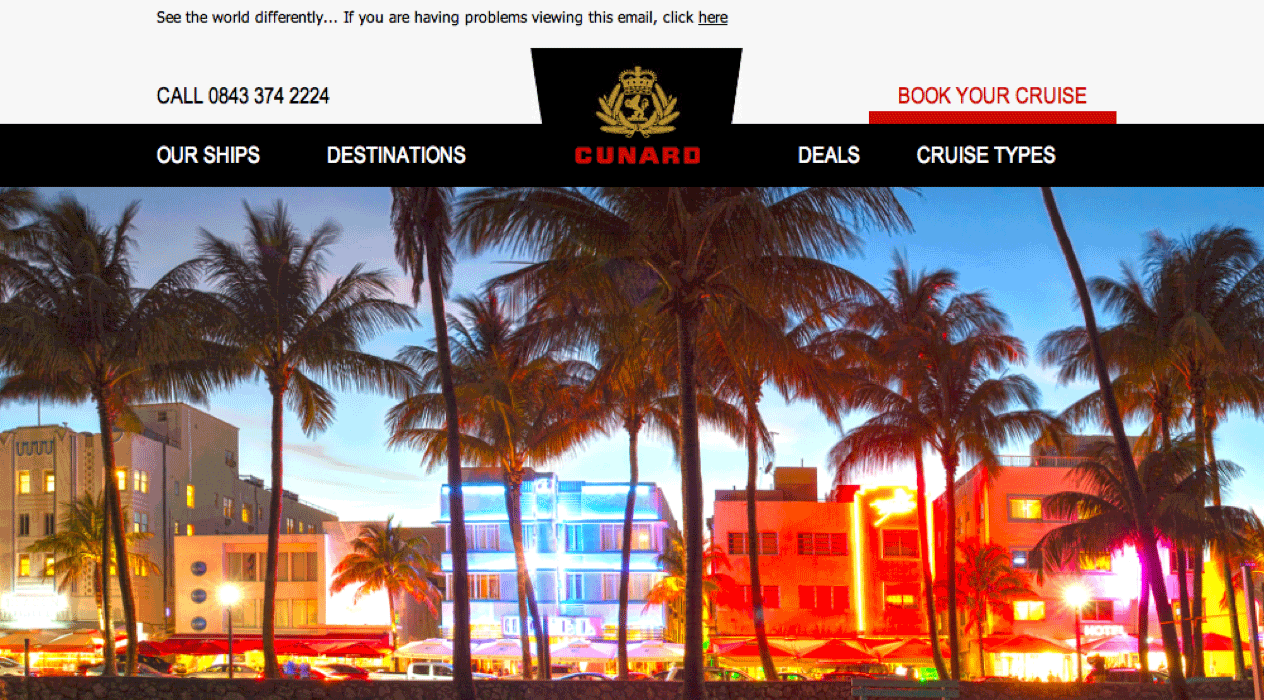 Cunard American dream email