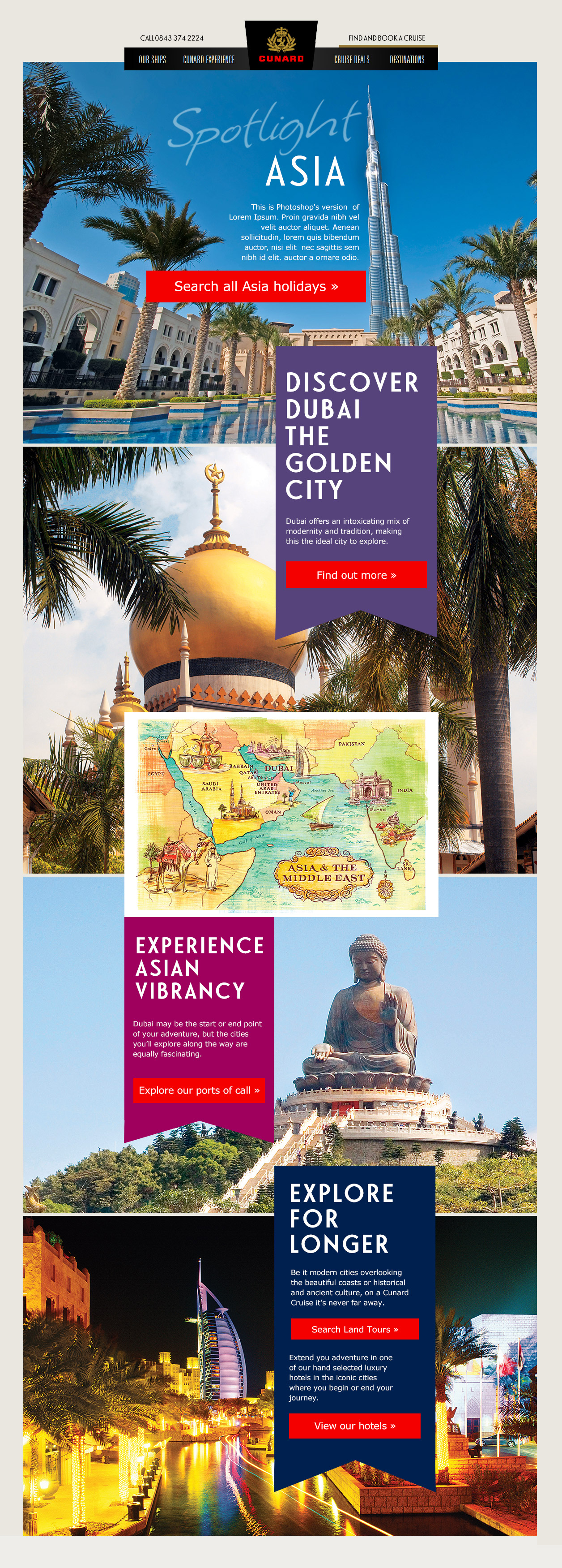Cunard Asia spotlight email