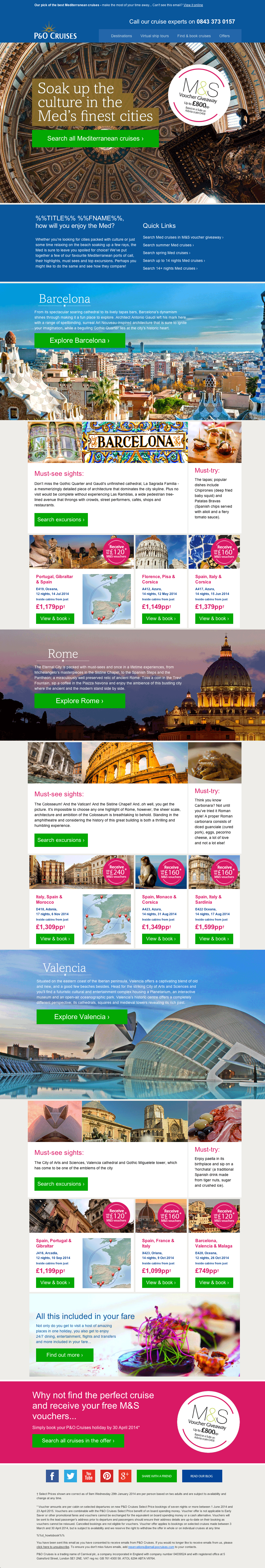 P&O Cruises soak up the culture of the med email