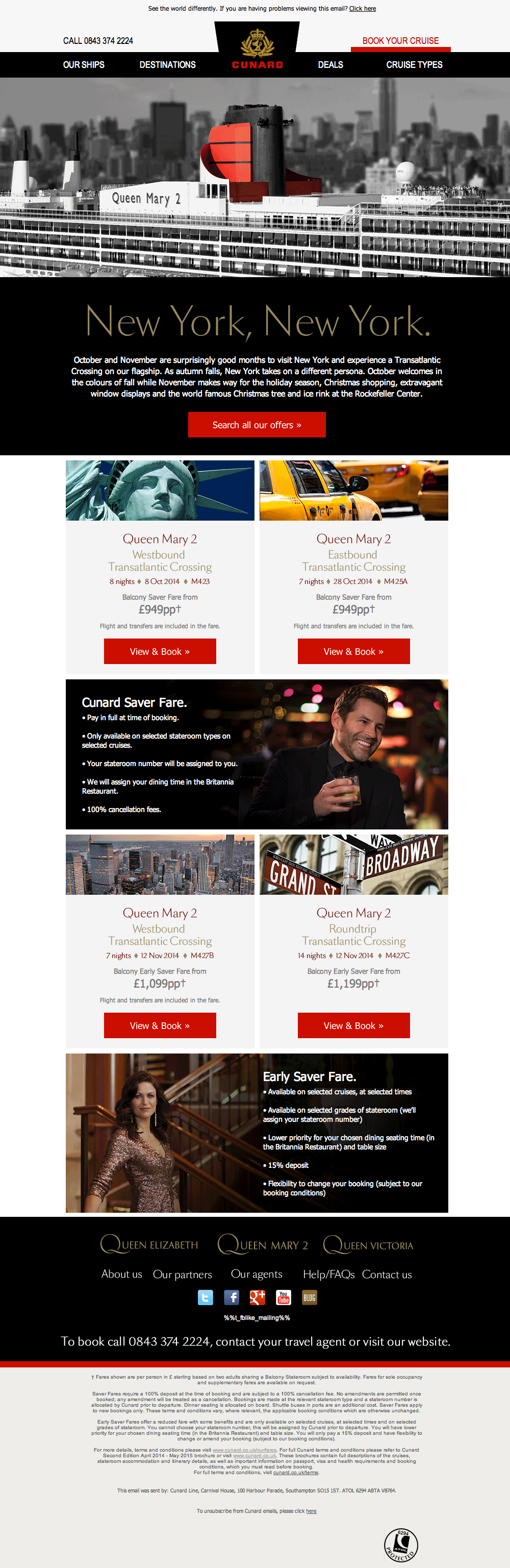 Cunard Queen Mary 2 email