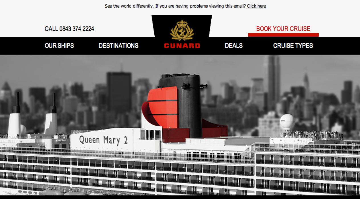 Cunard Queen Mary 2 email