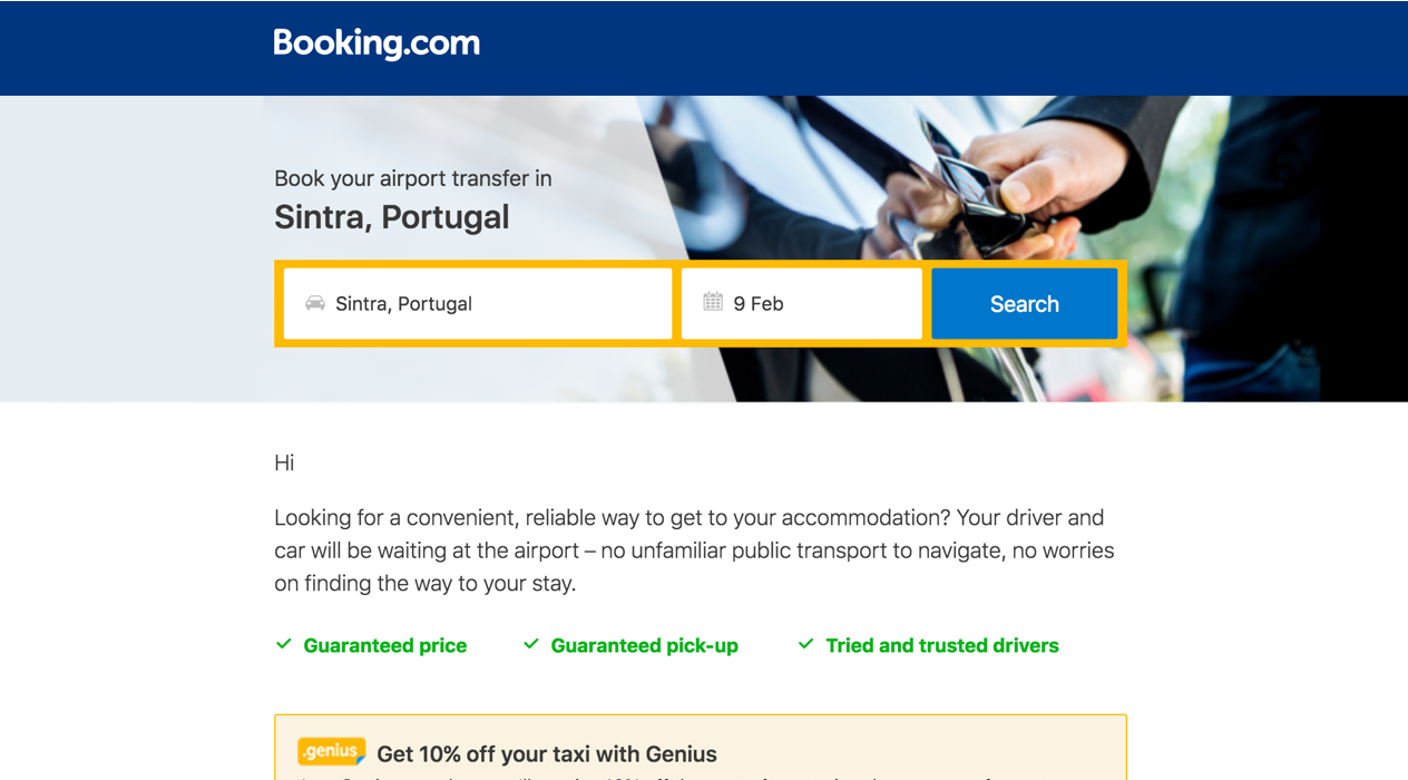 Booking.com rental cars email